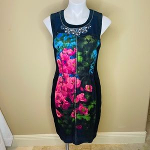 NWT Tracey Reese Velvet Silk Embellished Cocktail Dress